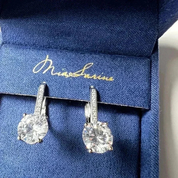 Mia Sarine Lever Back Sterling Silver Earrings New - Picture 2 of 5